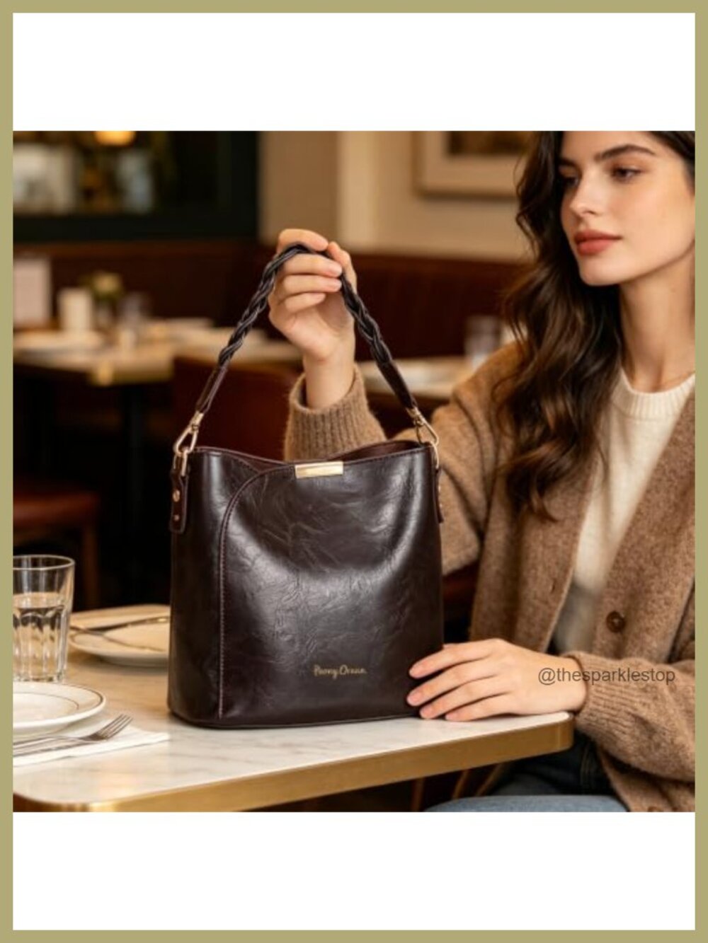 Vegan Leather Crossbody Bag Adjustable Strap Women Handbag
